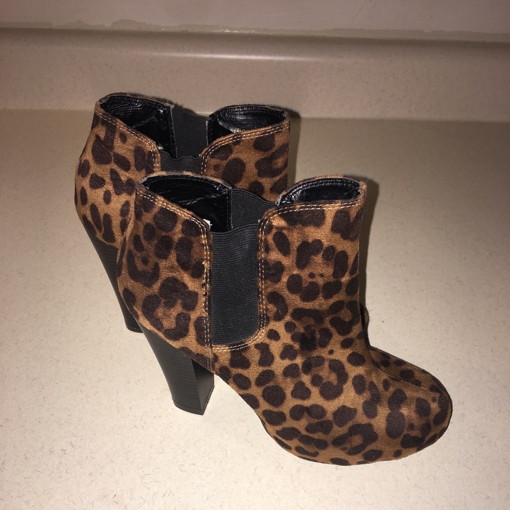 Madden Girl leopard booties